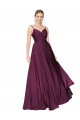 Online High Neck Spaghetti Straps Long V-Back Crepe Prom Dress UK