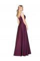 Online High Neck Spaghetti Straps Long V-Back Crepe Prom Dress UK