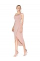 Online Knee Length One Shoulder Crepe Short Wrap Cocktail Prom Dress / Homecoming Dress UK