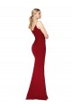 Online Spaghetti Straps V-Neck Long Crepe Dress with High Slit UK