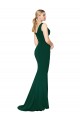 Online V-Neck Floor Length Long Crepe Mermaid Prom Dress UK