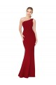 Online One Shoulder Long High Neck Sleeveless Mermaid Crepe Prom Dress UK