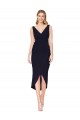 Online Short Knee Length V-Neck Crepe Cocktail Wrap Cocktail Prom Dress / Homecoming Dress UK