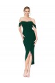 Online Off the Shoulder Short Knee Length Crepe Wrap Cocktail Prom Dress / Homecoming Dress UK
