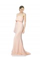Online High Neck Strapless Long Crepe Maxi Prom Dress with Overlay UK