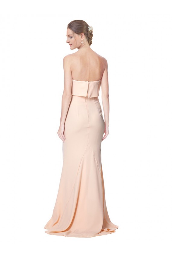 Online High Neck Strapless Long Crepe Maxi Prom Dress with Overlay UK