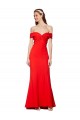 Online Cross Front and Back Bardot Sleeveless Crepe Maxi Prom Dress UK