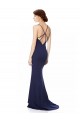 Online Fishtail High Neck Maxi Crepe Bridesmiad Dress with Strappy Back Detail UK