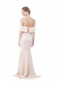Online Mermaid Bardot Maxi Crepe Bridesmiad Dress with Fishtail Train UK