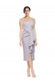 Online Short Strapless Crepe Cocktail Prom Dress / Homecoming Dress with Ruffles UK
