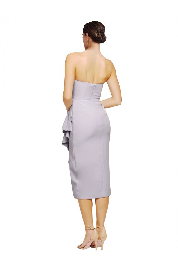 Online Short Strapless Crepe Cocktail Prom Dress / Homecoming Dress with Ruffles UK