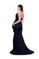 Online Long Strapless Sweep Train Low Back Crepe Prom Dress UK