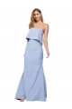 Online Strapless Full Length Crepe Prom Dress with Bodice Overlay UK