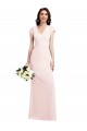 Online Cap Sleeve A-Line Crepe Prom Dress with Pockets UK
