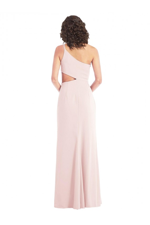 Online Flirty One Shoulder Midriff Cutout Maxi Crepe Prom Dress UK