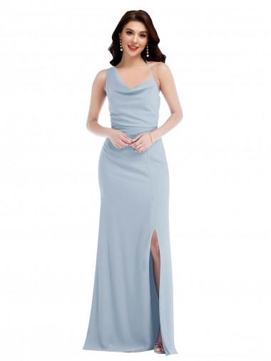 Online One Shoulder Draped Cowl Neck Maxi Prom Dress UK