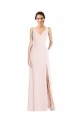 Online Square Neck Low Back A-Line Prom Dress with Front Slit and Pockets UK