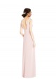Online Square Neck Low Back A-Line Prom Dress with Front Slit and Pockets UK