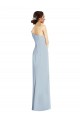 Online Asymmetrical Off the Shoulder Cuff Trumpet Crepe Prom Dress With Front Slit UK