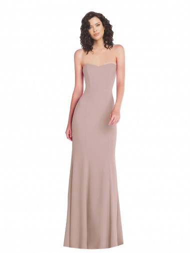 Online Strapless Princess Line Crepe Mermaid Prom Dress UK