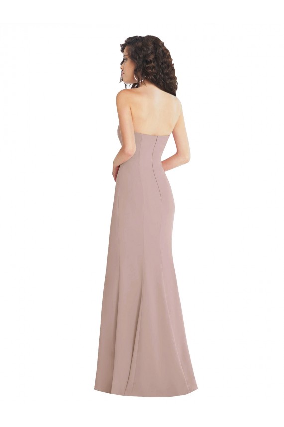 Online Strapless Princess Line Crepe Mermaid Prom Dress UK