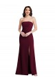 Online Strapless Crepe Maxi Prom Dress with Front Slit UK