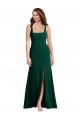 Online Square Neck Trumpet Maxi Prom Dress with Front Slit UK