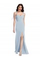 Online Bustier Style Crepe Prom Dress with Bow Straps UK