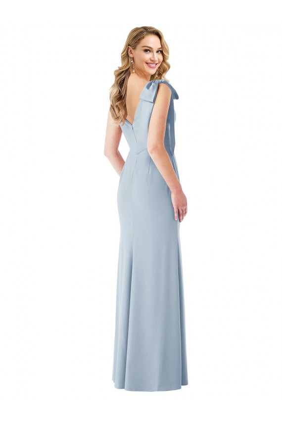 Online V-Back Bow Shoulder Trumpet Prom Dress UK