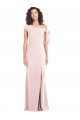 Online Off the Shoulder Tie Detail Trumpet Crepe Prom Dress with Front Slit UK