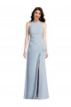 Online Halter Maxi Prom Dress with Cascade Ruffle Slit UK