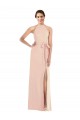 Online Halter Criss Cross Cutout Back Maxi Crepe Prom Dress UK