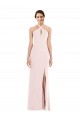 Online Criss Cross Halter Princess Line Trumpet Crepe Prom Dress UK