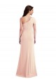 Online One Shoulder Cap Sleeves Trumpet Crepe Prom Dress with Front Slit UK