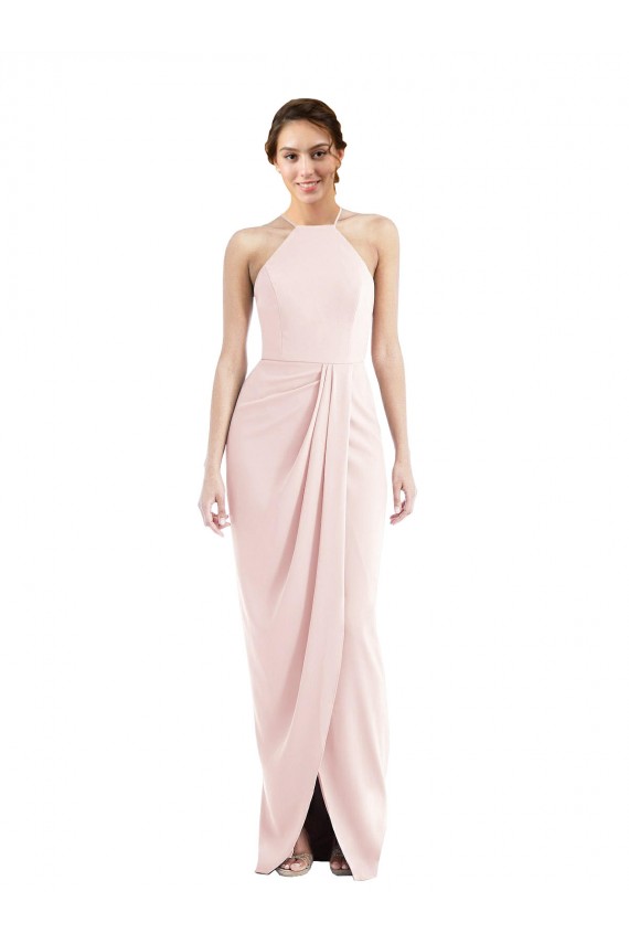 Online Halter Draped Tulip Skirt Maxi Prom Dress UK