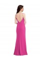 Online Open Back High Neck Halter Trumpet Crepe Prom Dress UK
