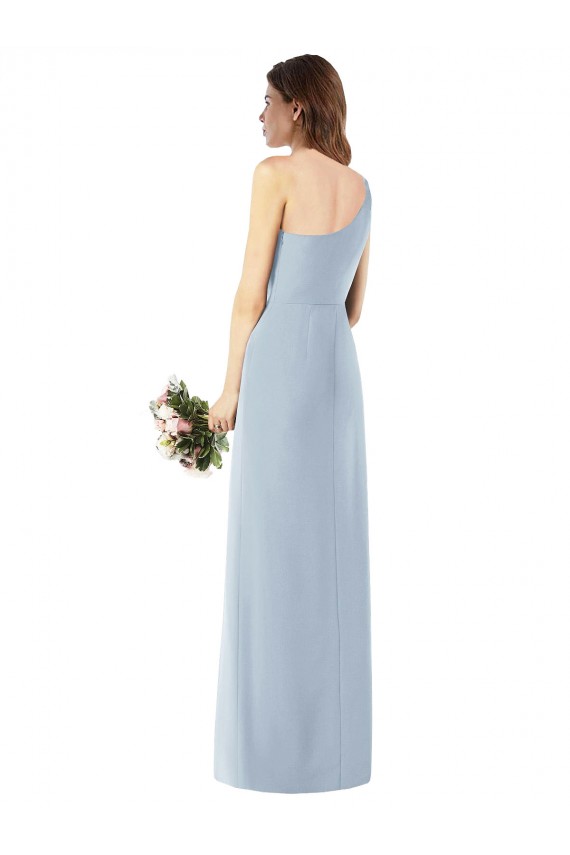 Online One Shoulder Crepe Trumpet Prom Dress with Front Slit UK