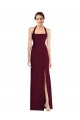 Online Tie Halter Open Back Trumpet Prom Dress UK