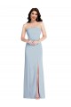 Online Strapless Scoop Back Maxi Crepe Prom Dress with Front Slit UK