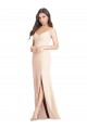 Online Seamed Bodice Crepe Trumpet Prom Dress with Front Slit UK