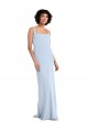 Online Slim Square Neck Fit and Flare Full Length Stretch Crepe Prom Dress UK