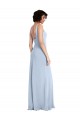Online Slim Square Neck Fit and Flare Full Length Stretch Crepe Prom Dress UK