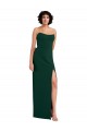 Online Scooped Strapless Neckline Crepe Prom Dress with Side Slit UK