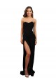 Online Corset Style Strapless Crepe Prom Dress with High Split UK