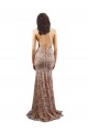 Online Floral Patterned Backless V-Neckline Sequin Prom Dress UK