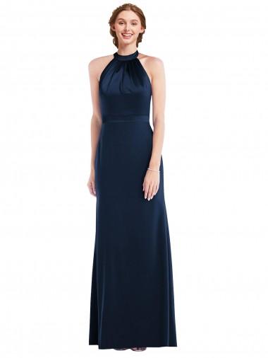 Online High Neck Open Back Long Maxi Prom Dress UK