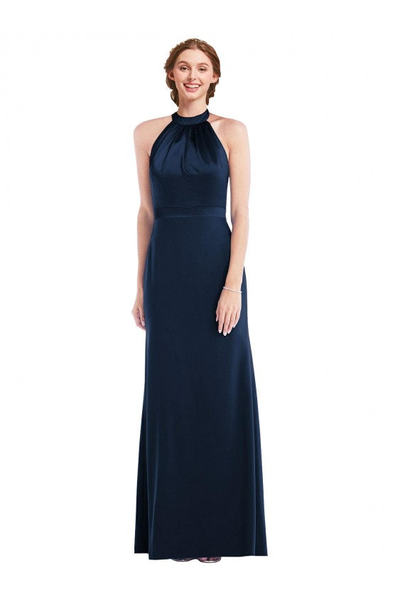 Online High Neck Open Back Long Maxi Prom Dress UK