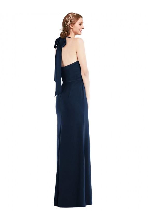 Online High Neck Open Back Long Maxi Prom Dress UK