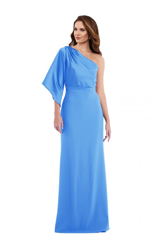 Online One Shoulder Bell Sleeves Trumpet Prom Dress UK