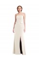 Online Long Strapless Tuxedo Maxi Prom Dress with Front Slit & Pockets UK